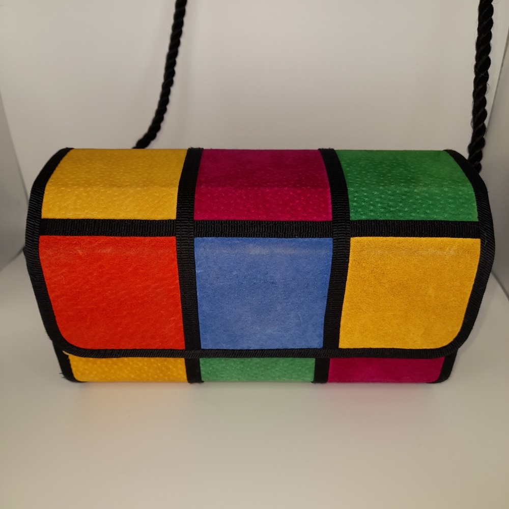 Vintage leather patchwork clutch/crossbody.